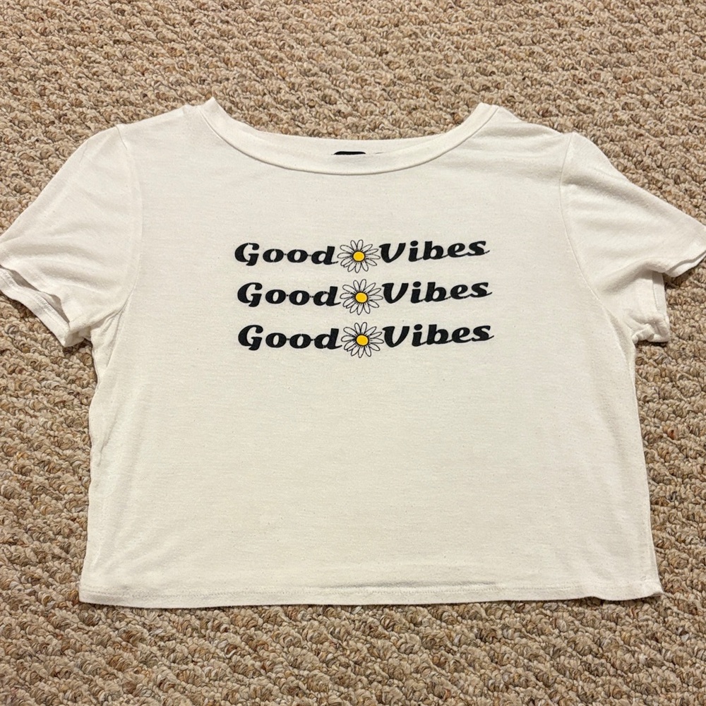 Papaya White Tee with Black Label